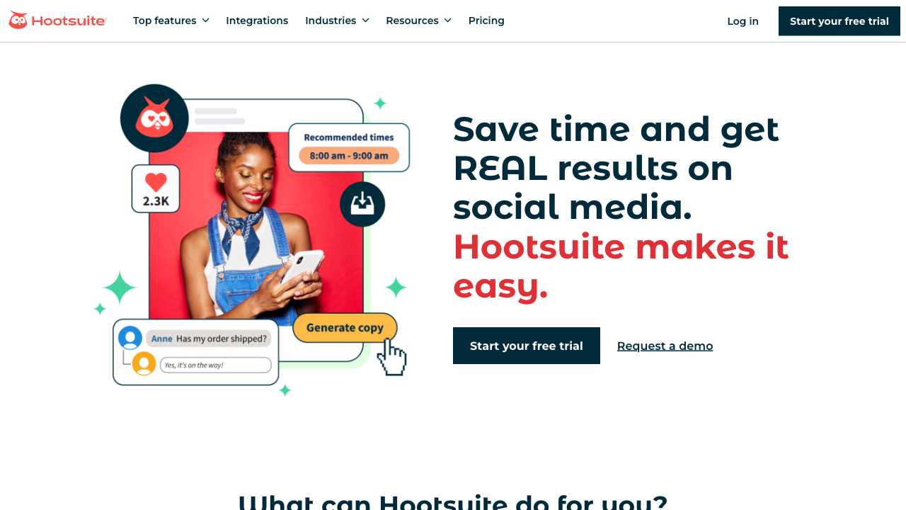 Screenshot of Hootsuite: Simplify Social Media Management