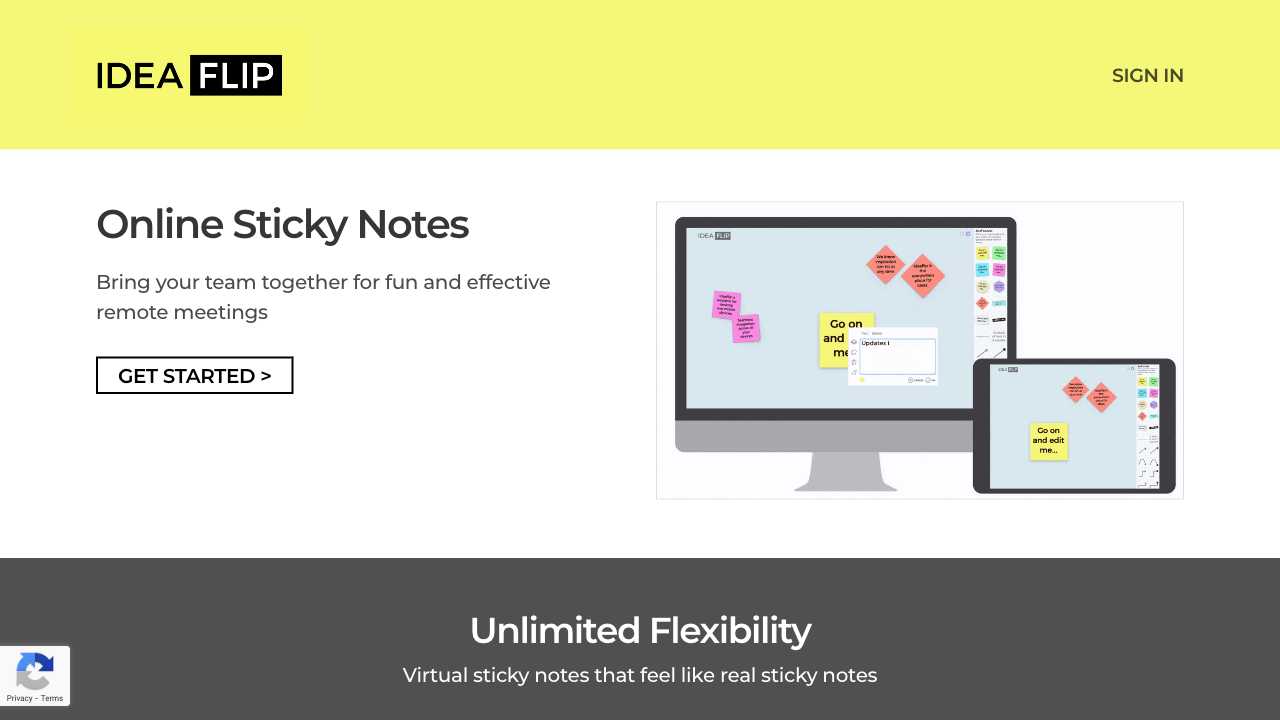 Screenshot of IdeaFlip