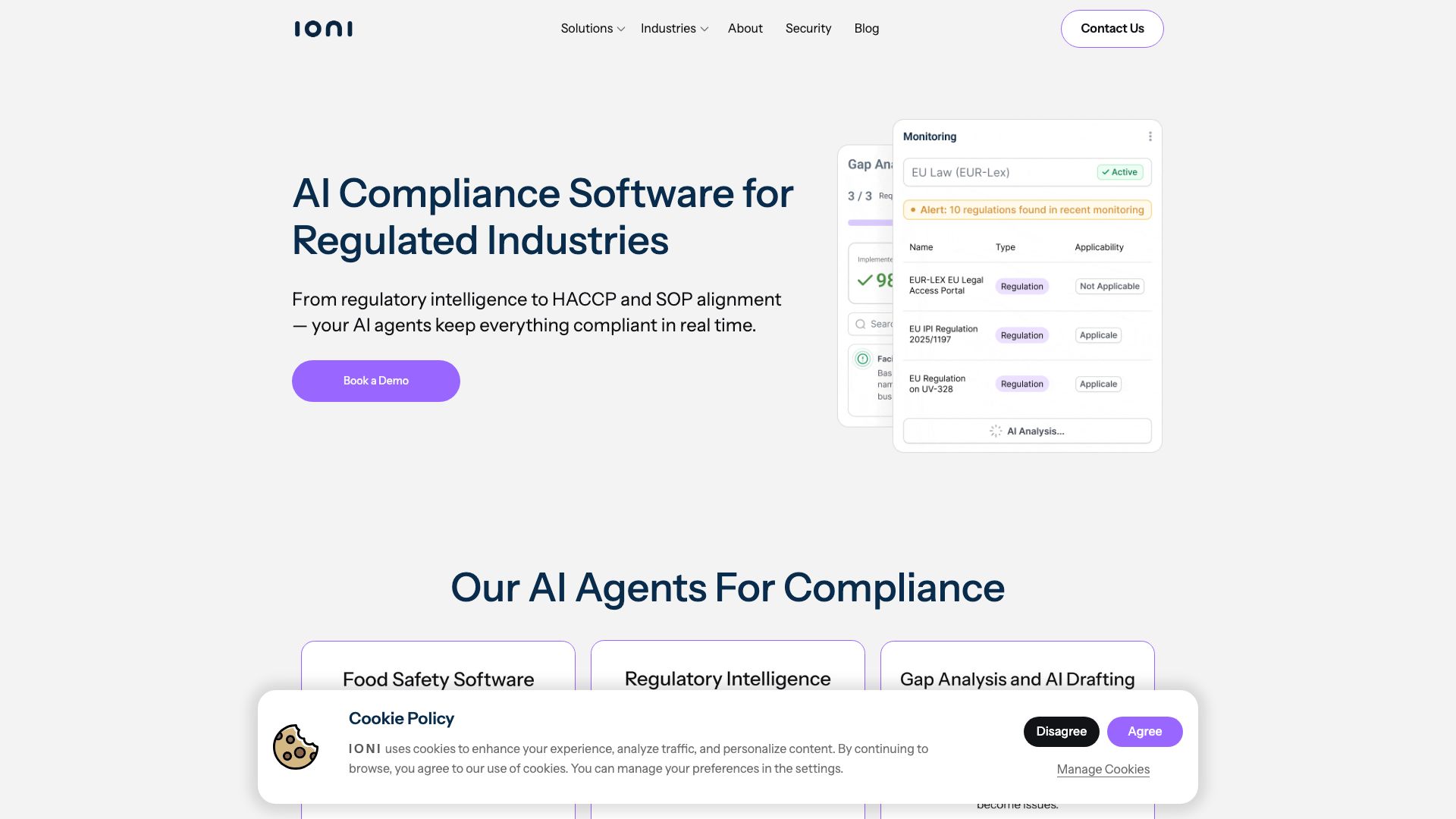 Screenshot of Ioni.ai: Your AI-Powered Business Partner