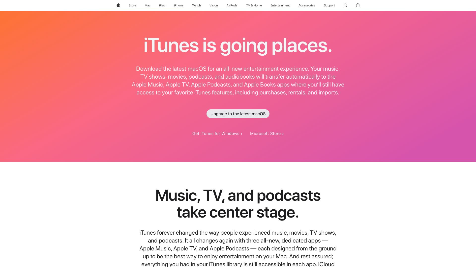 Screenshot of Apple Music & iTunes