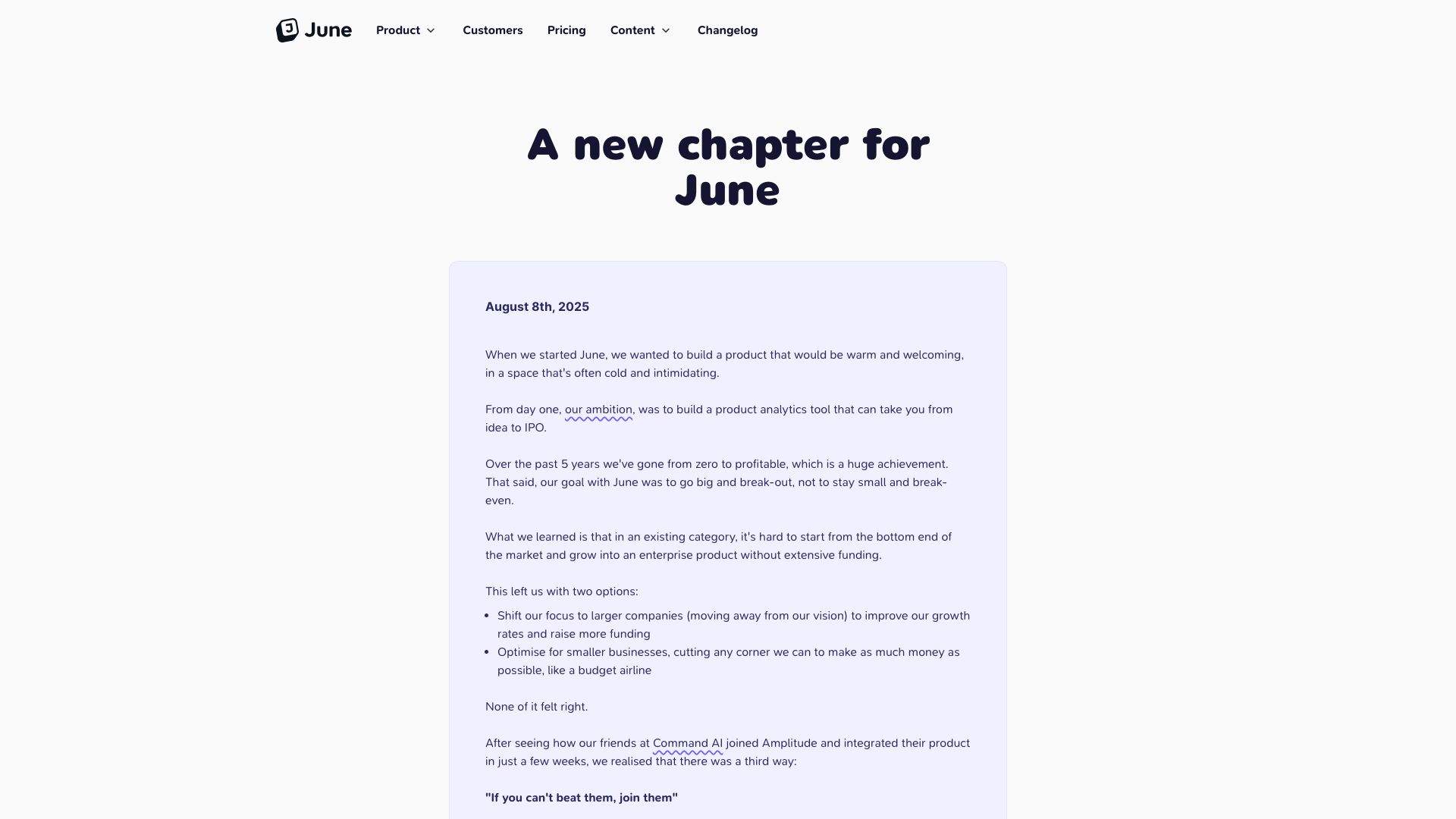 Screenshot of June.so: Your Customer Data Command Center