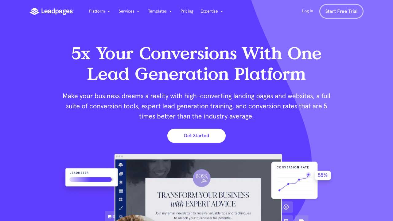 Screenshot of Leadpages