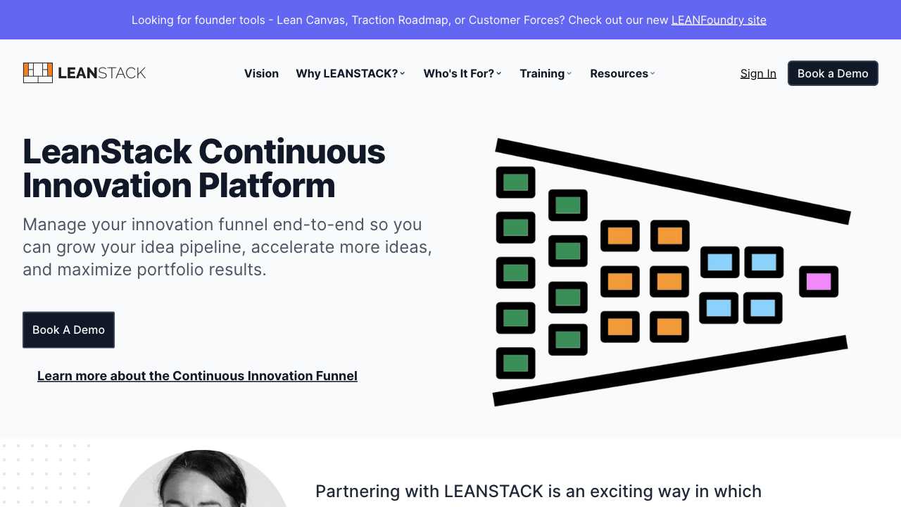 Screenshot of LeanStack: The No-Code Platform to Build Scalable Startups