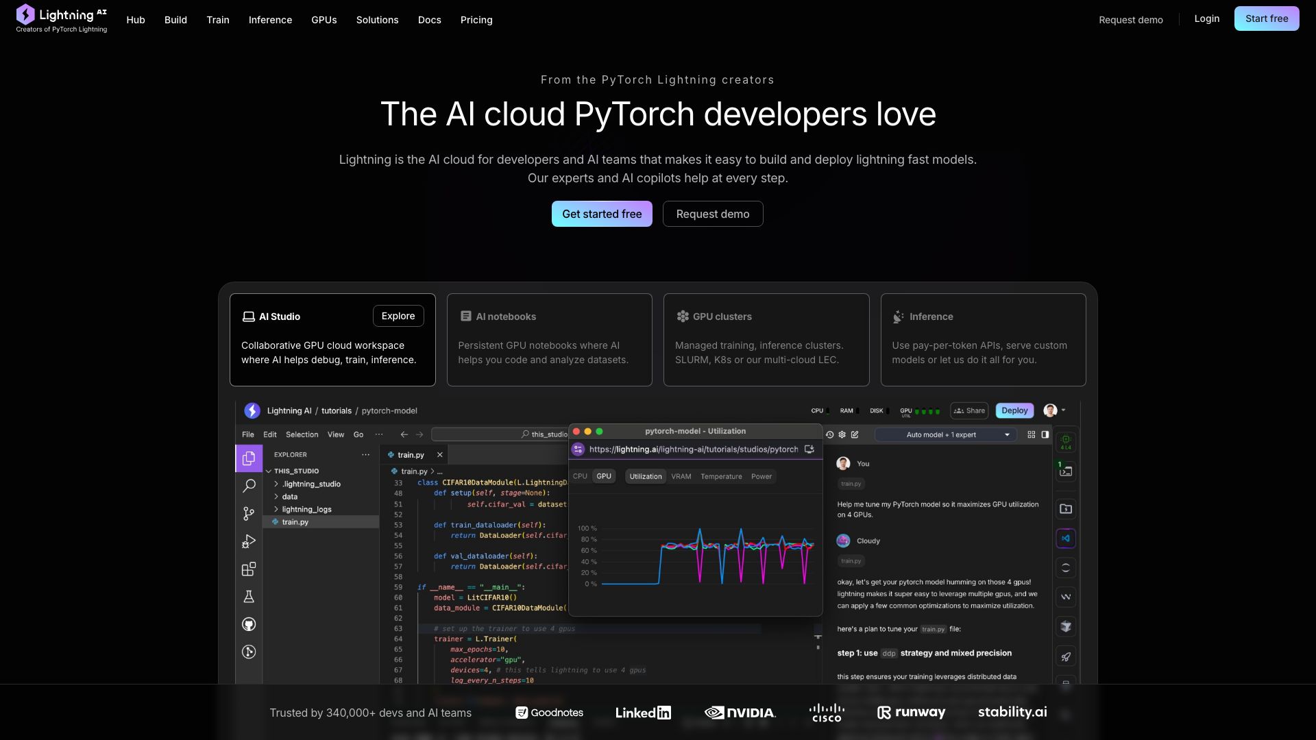 Screenshot of Lightning AI