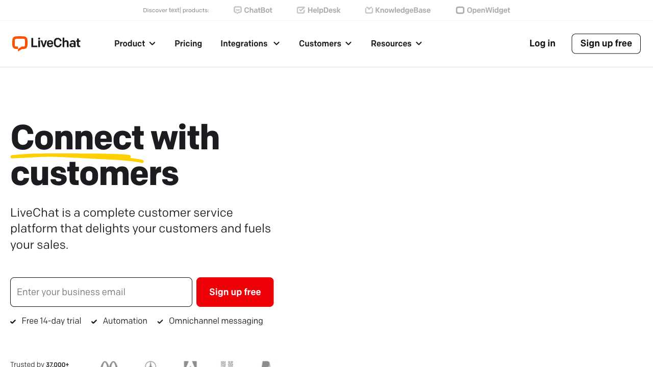 Screenshot of LiveChat: Customer Service Software