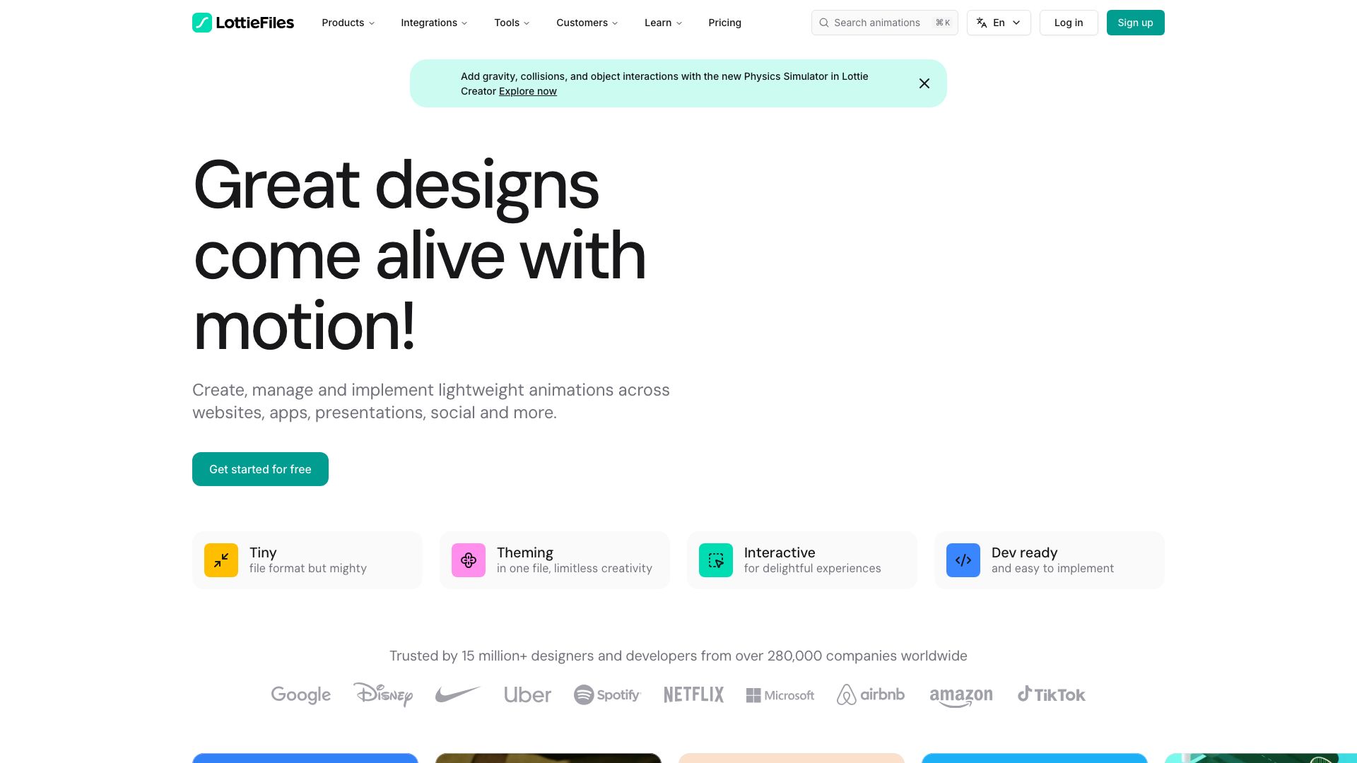 Screenshot of LottieFiles: Animation for Everyone