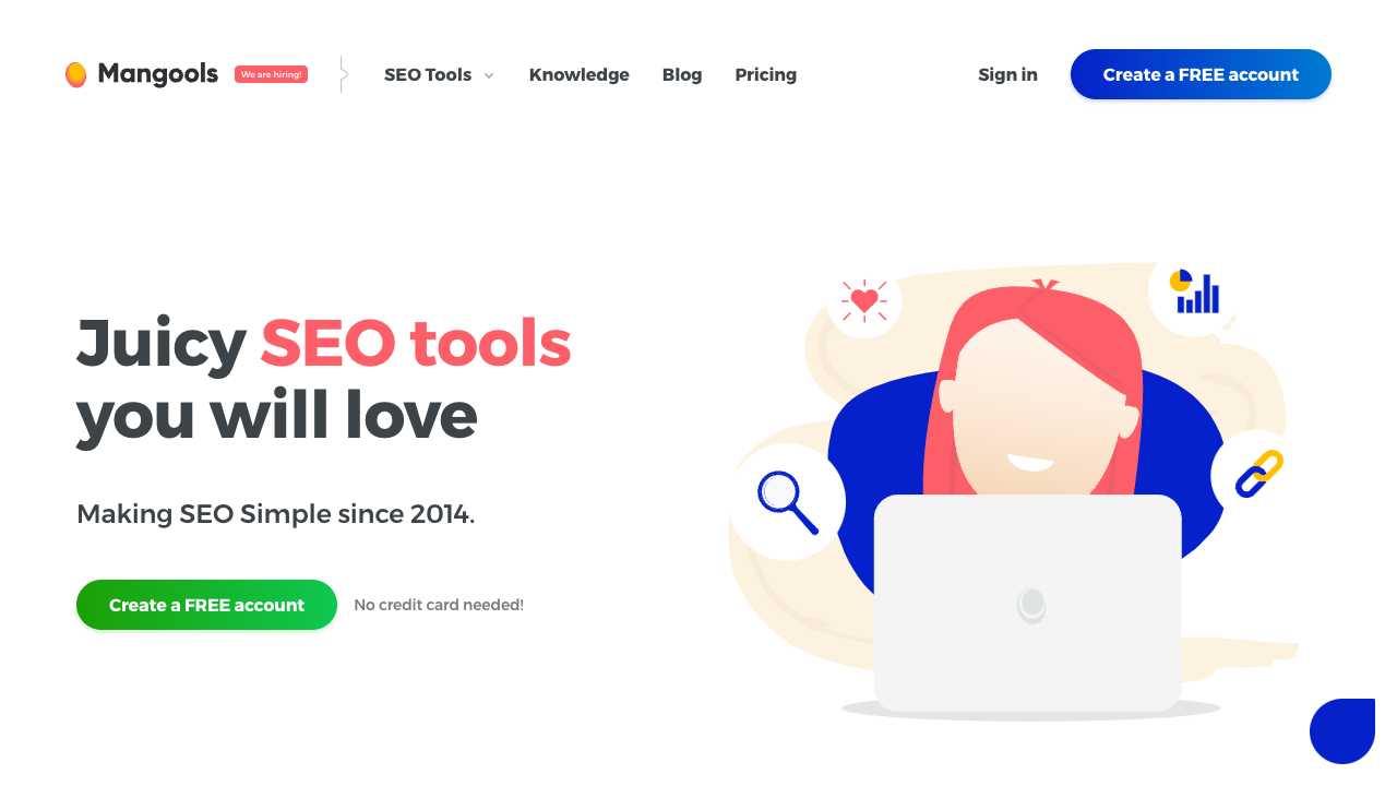 Screenshot of Mangools SEO Tools