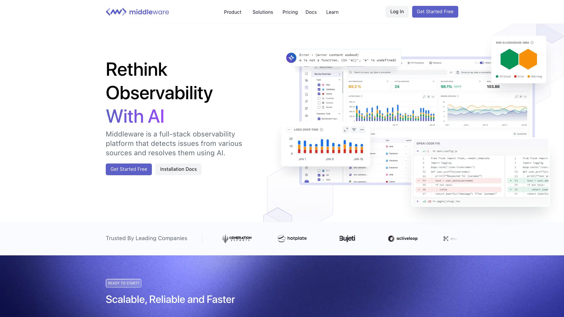 Screenshot of Middleware.io: Your API Integration Hub