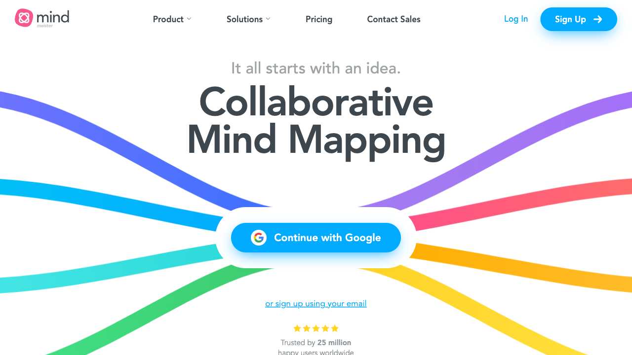 Screenshot of MindMeister: Online Mind Mapping and Brainstorming Tool