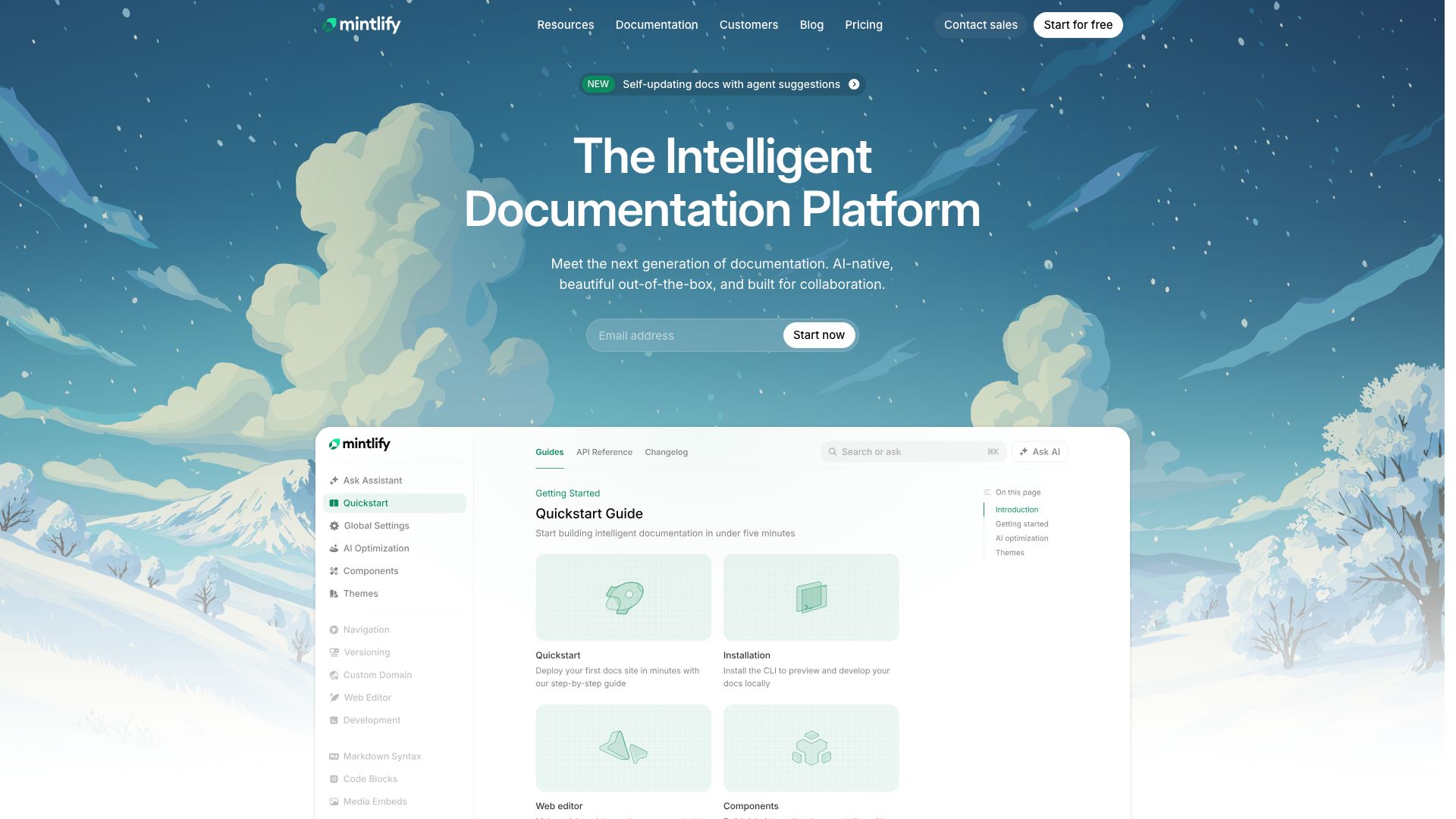 Screenshot of Mintlify: Effortless Documentation for Developers