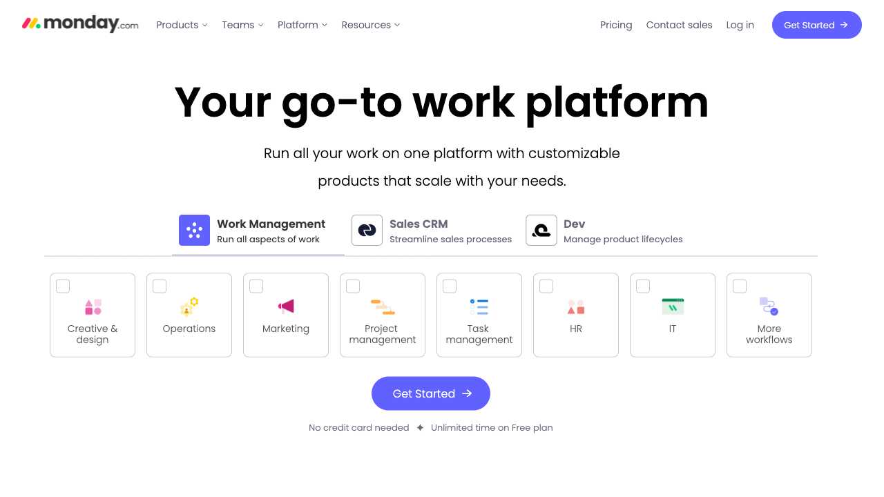 Screenshot of Monday.com