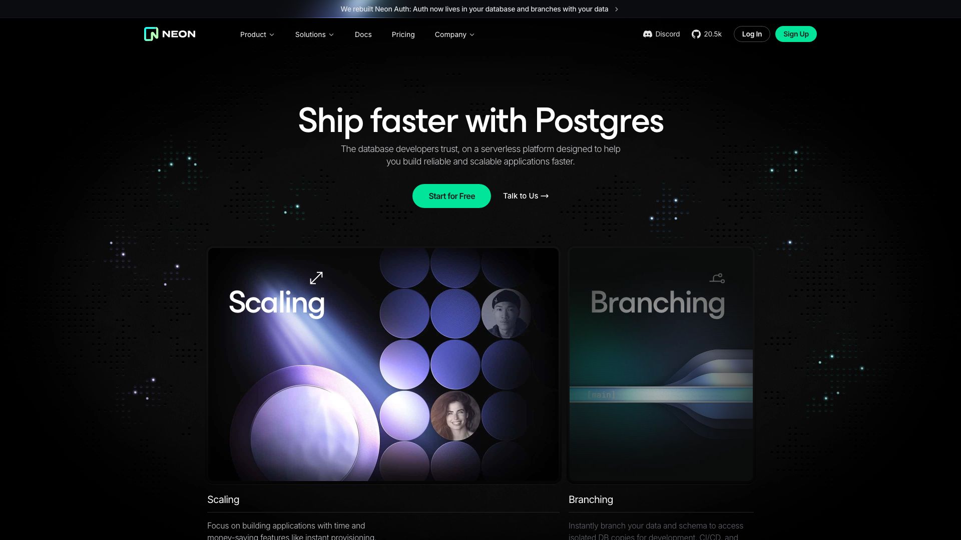 Screenshot of Neon: The Serverless Postgres Database