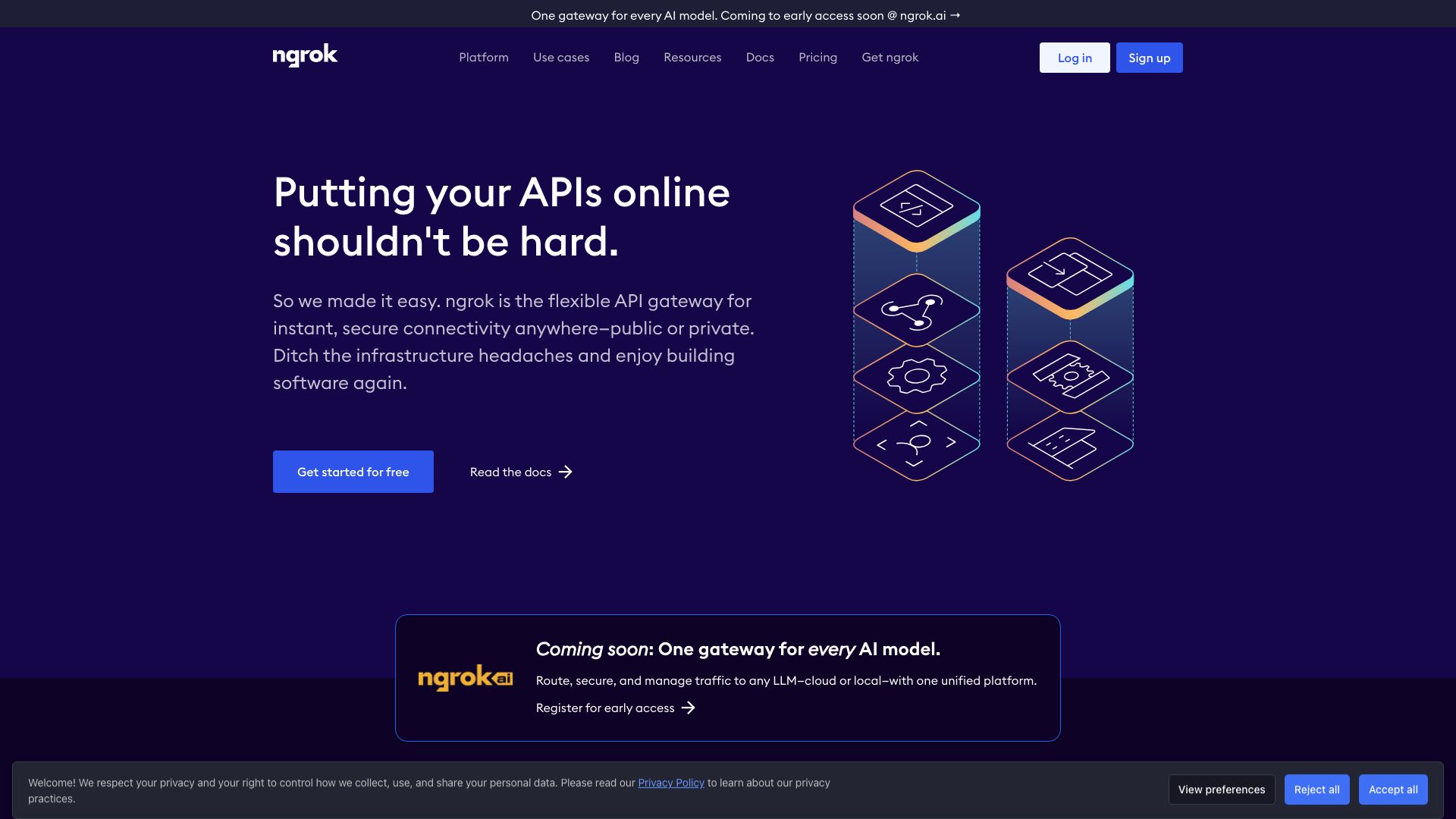 Screenshot of ngrok: Secure Tunnels to the Localhost