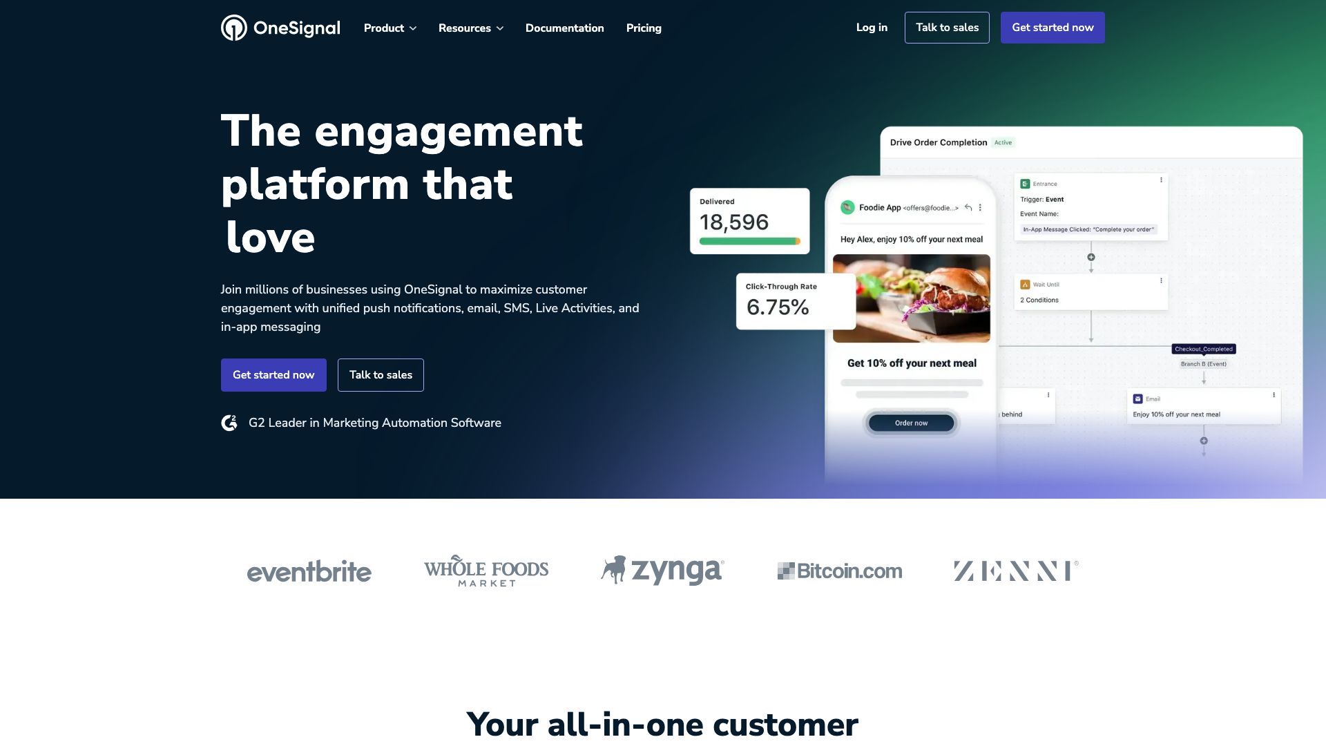Screenshot of OneSignal: Omnichannel Communication Platform