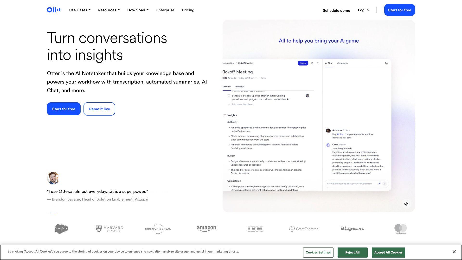 Screenshot of Otter.ai: Your AI-Powered Meeting Assistant