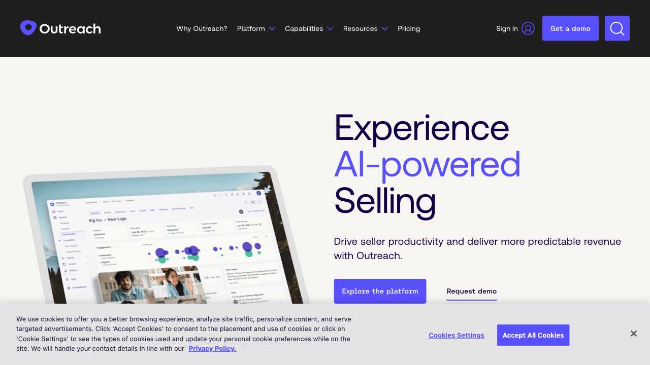 Screenshot of Outreach.io: Sales Engagement Platform
