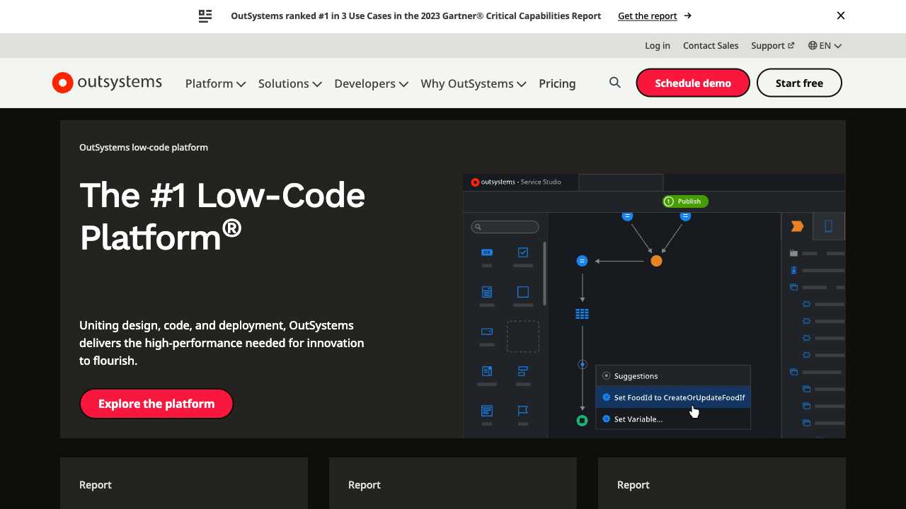 Screenshot of OutSystems