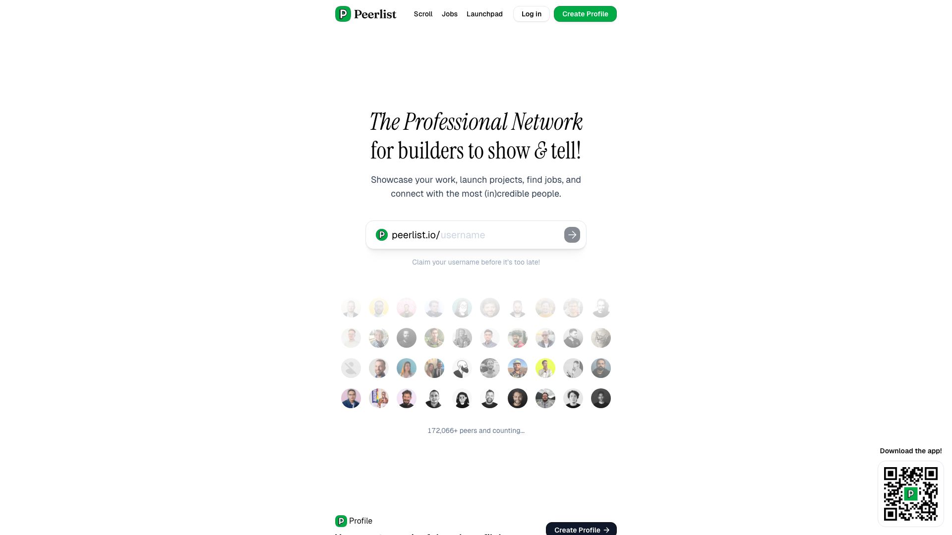 Screenshot of Peerlist.io: Your Professional Network for Peer Learning & Collaboration