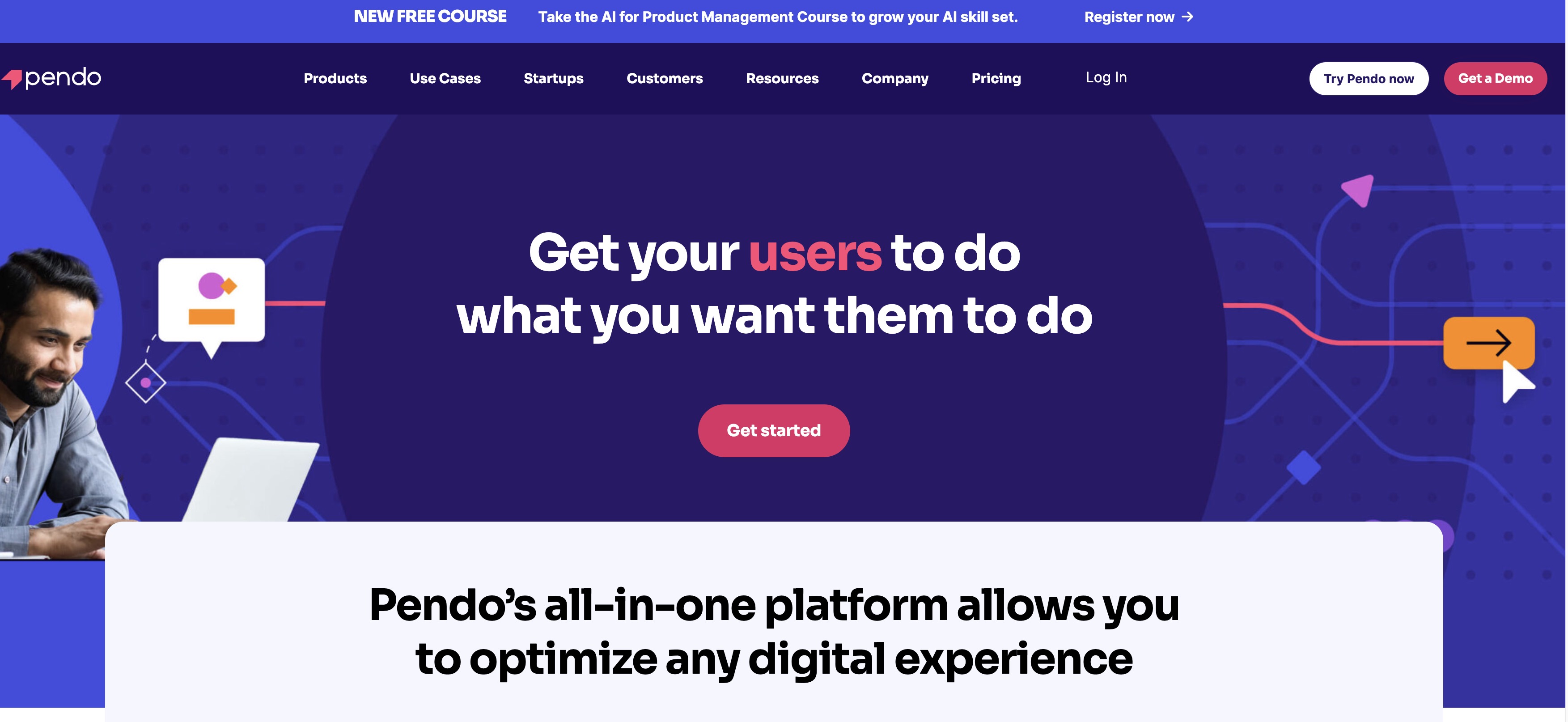 Screenshot of Pendo.io
