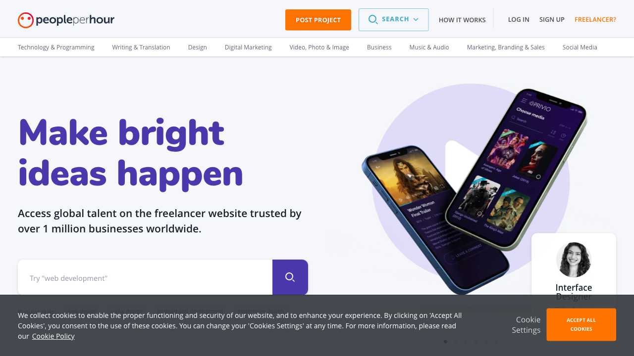 Screenshot of PeoplePerHour