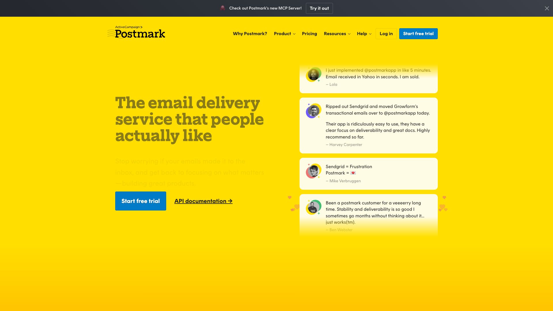 Screenshot of Postmark: Transactional Email API