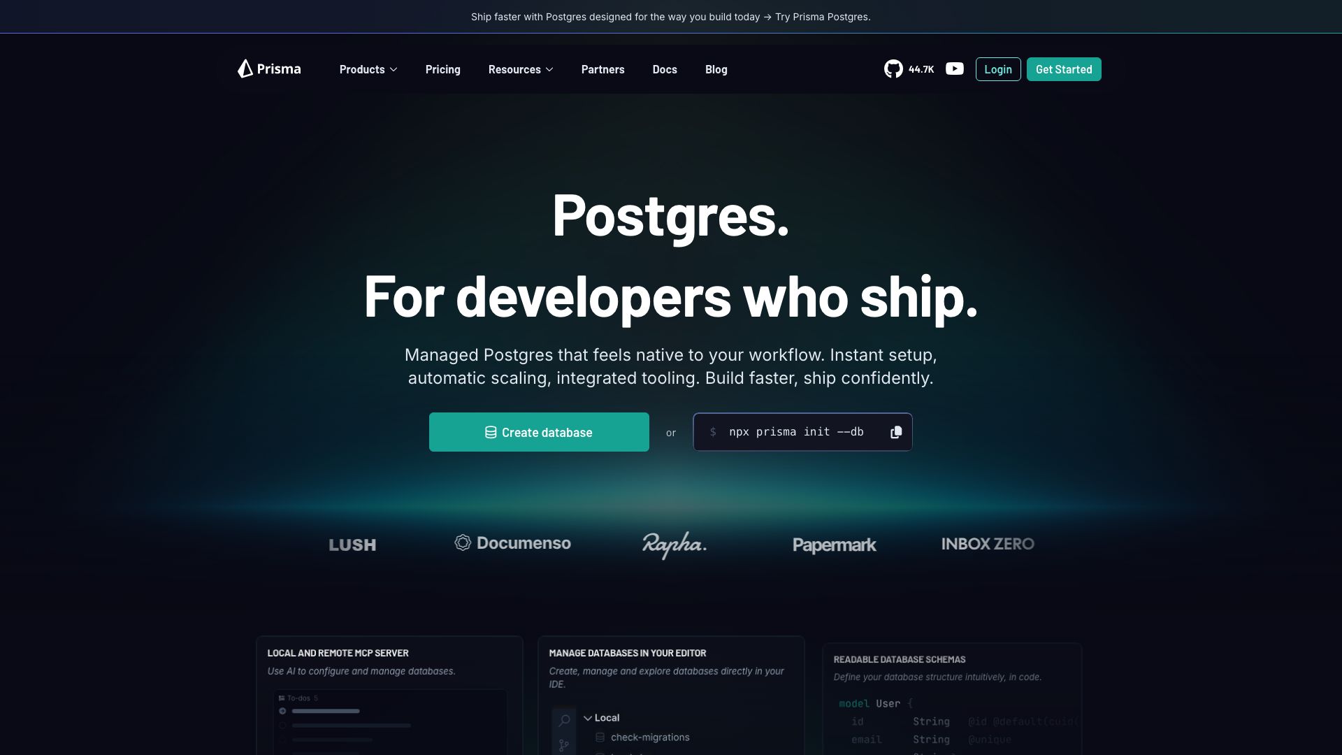 Screenshot of Prisma: The Next-Generation ORM for Node.js & TypeScript