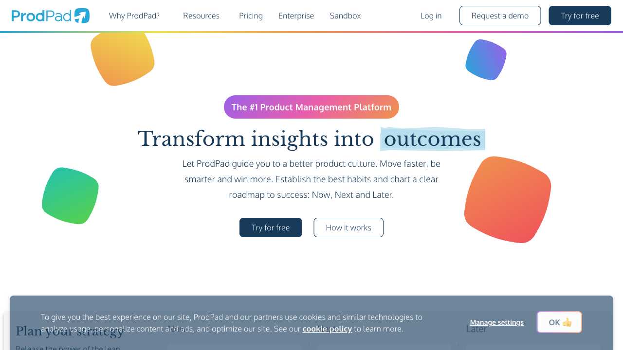 Screenshot of ProdPad: Product Management Software
