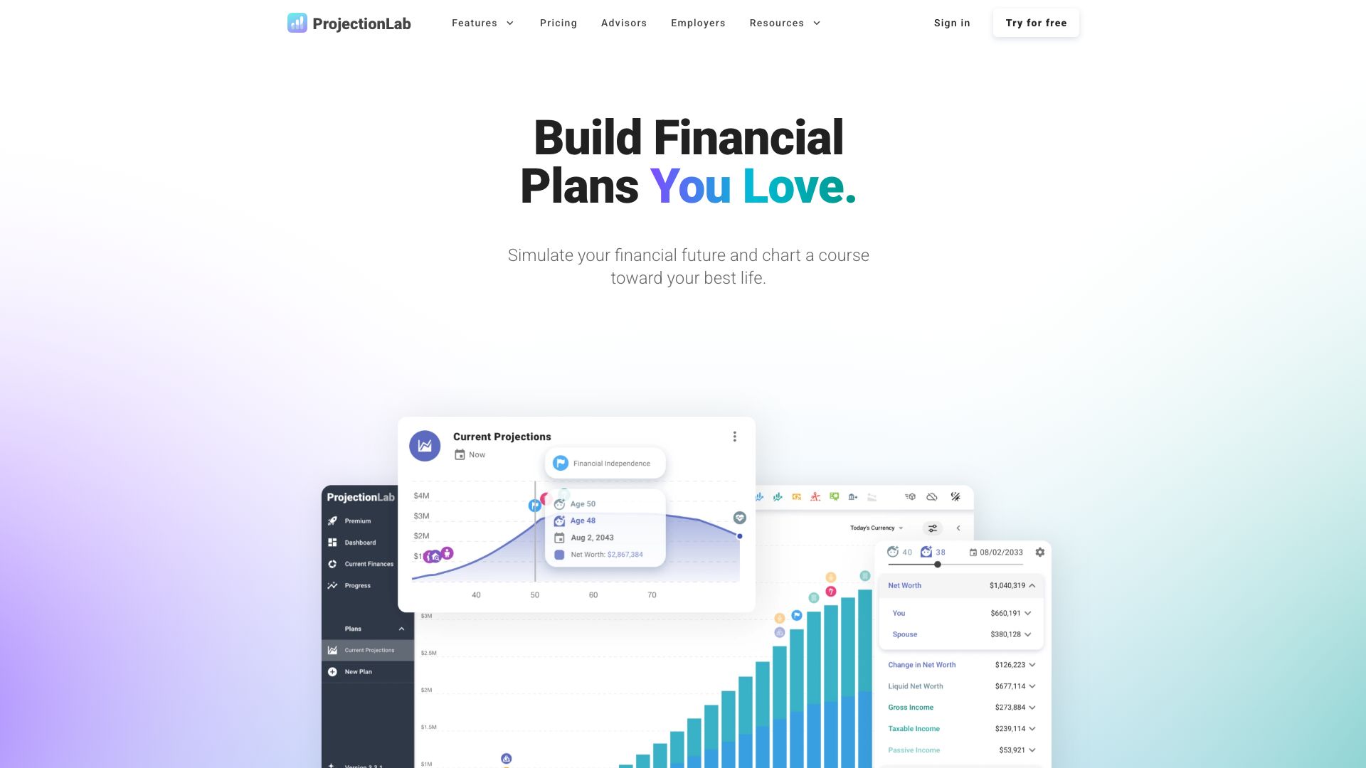 Screenshot of ProjectionLab: Visualizing Complex Ideas