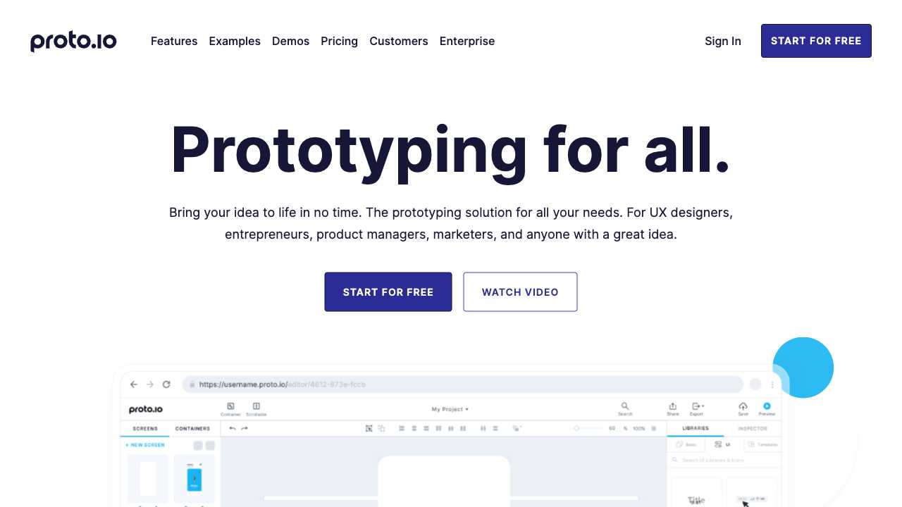 Screenshot of Proto.io: Rapid Prototyping Platform for Mobile Apps and Websites