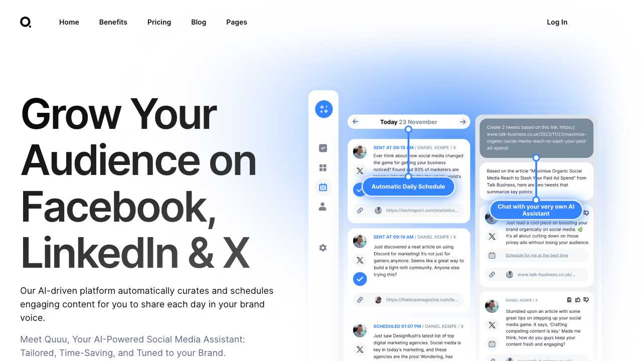 Screenshot of Quuu: Content Curation and Marketing Automation