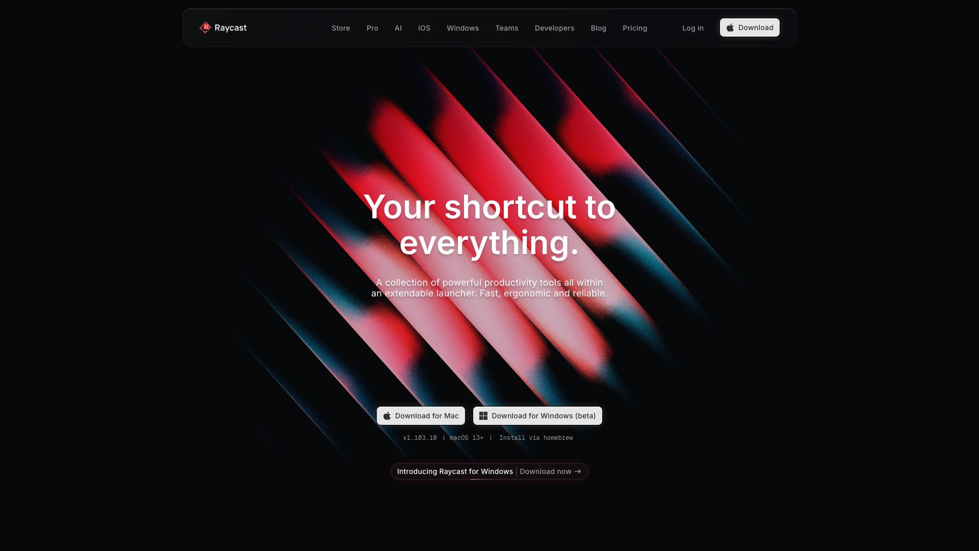 Screenshot of Raycast: Your AI-Powered Command Center