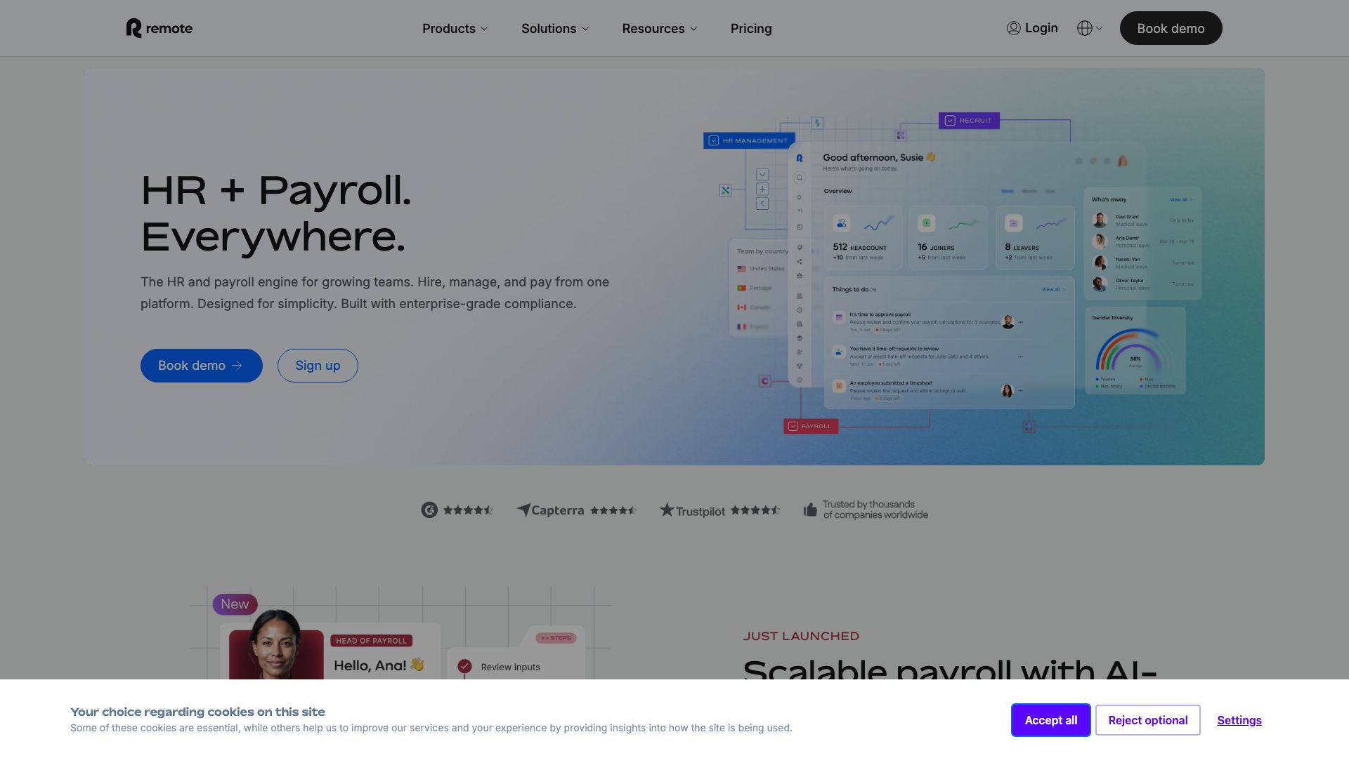 Screenshot of Remote.com - Your Global Talent Solution