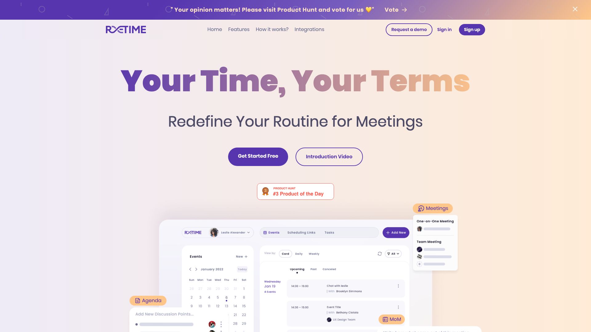 Screenshot of Retime.so: Effortless Meeting Scheduling