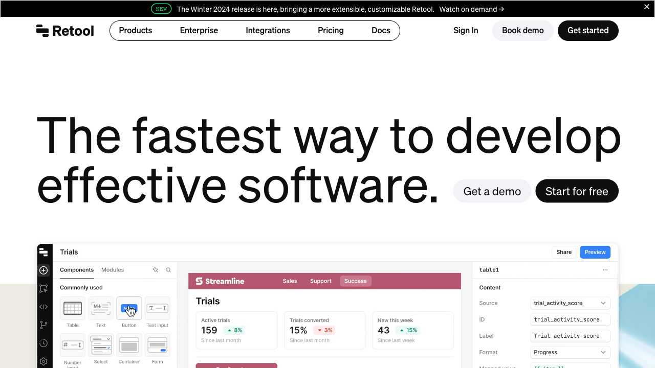 Screenshot of Retool