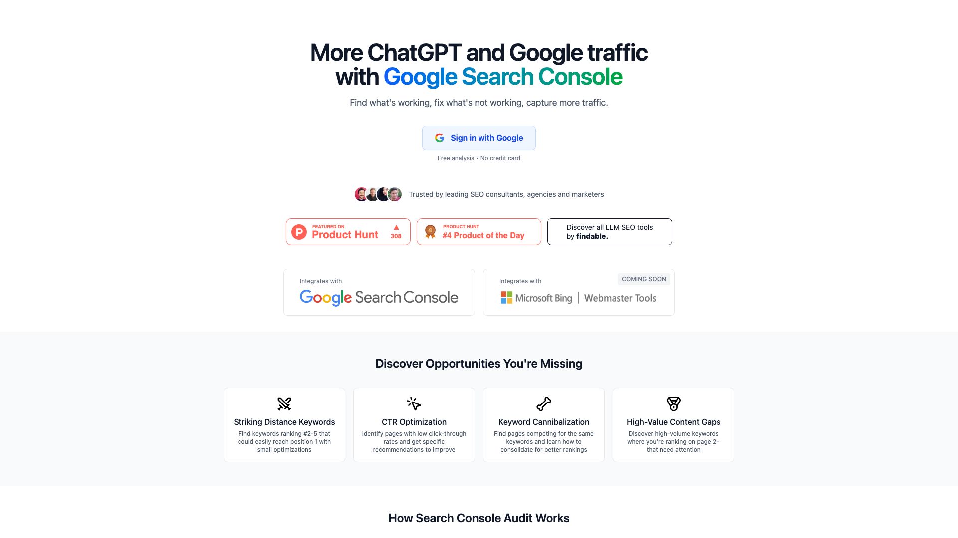 Screenshot of Search Console Audit