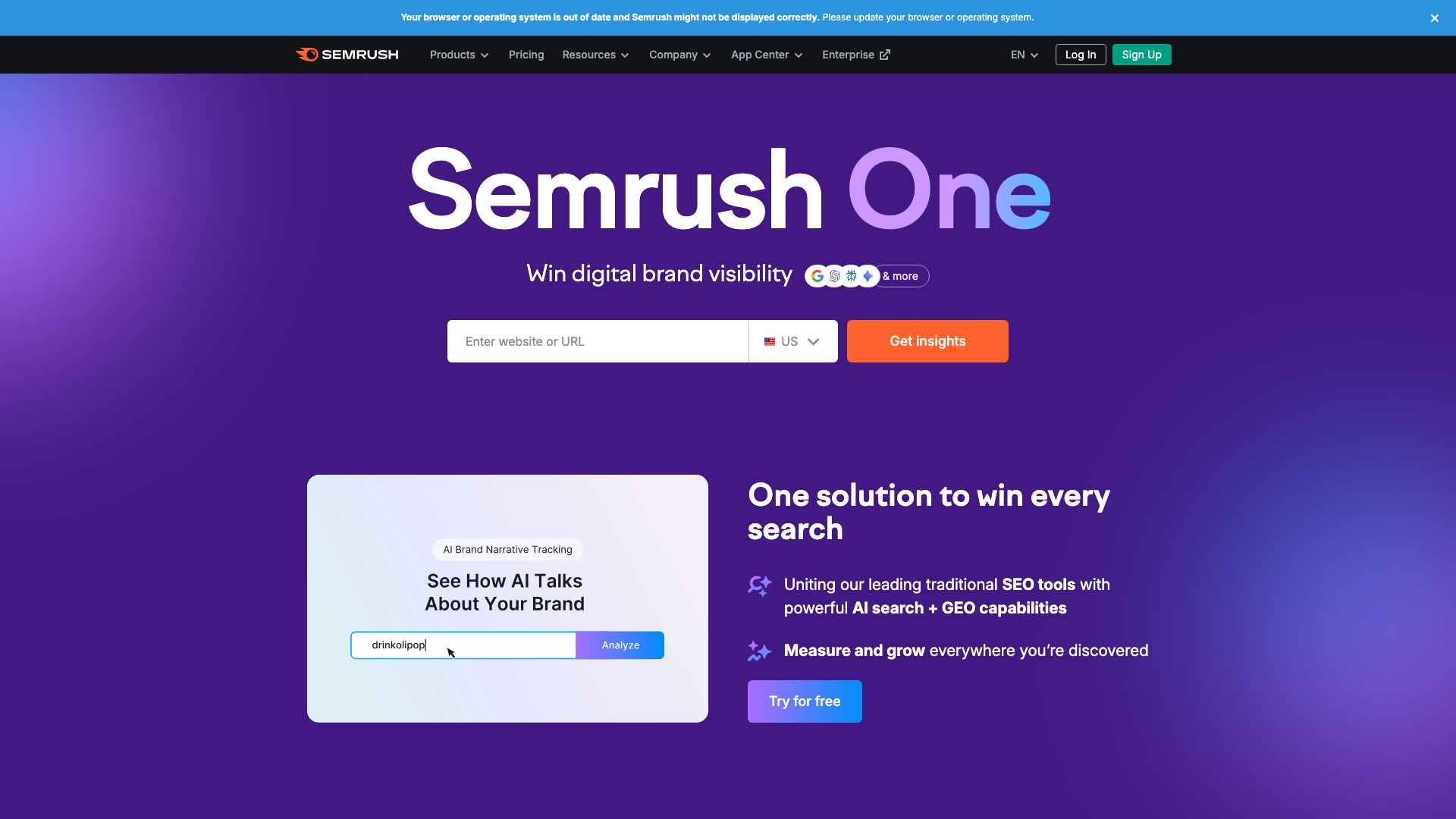 Screenshot of Semrush: The All-in-One Digital Marketing Toolkit