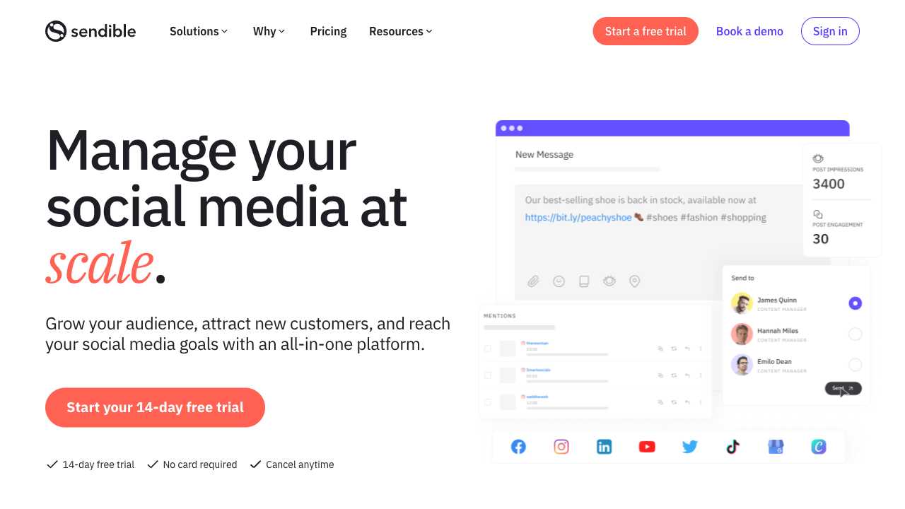 Screenshot of Sendible: Simplify Your Social Media Marketing