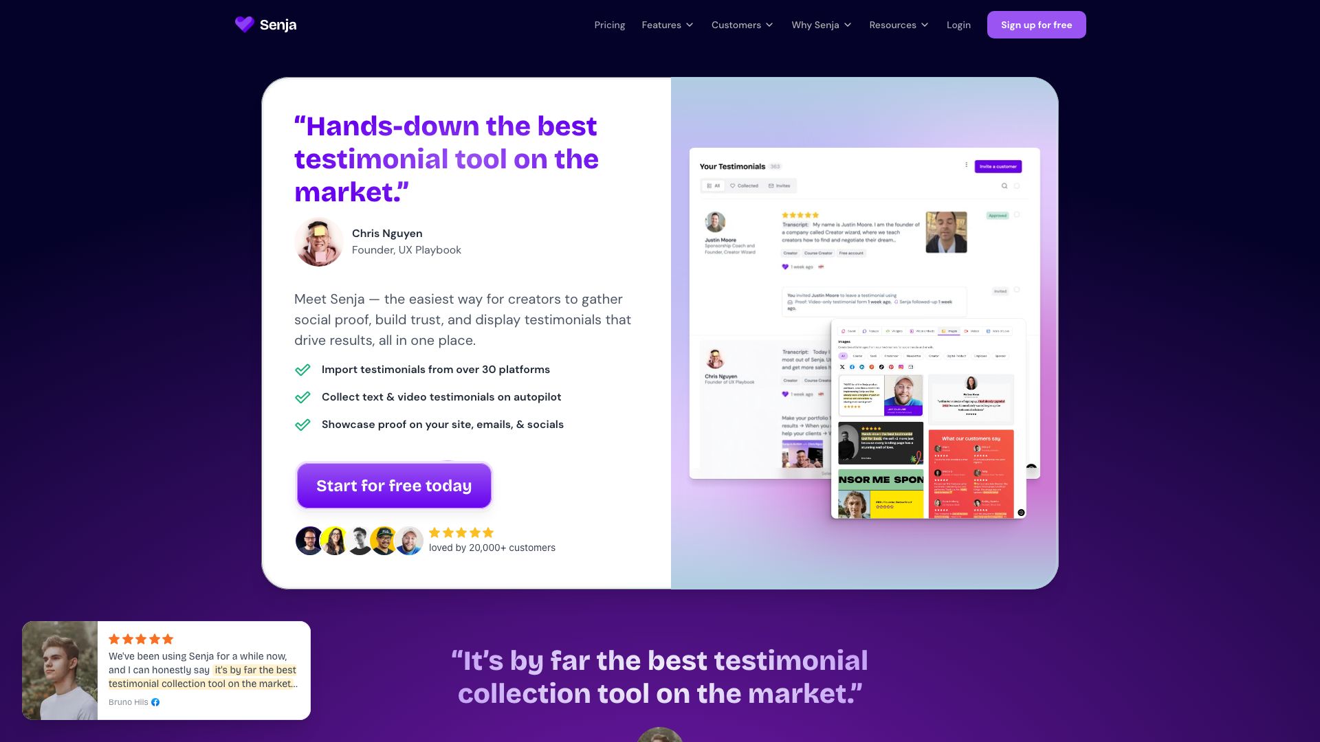 Screenshot of Senja.io