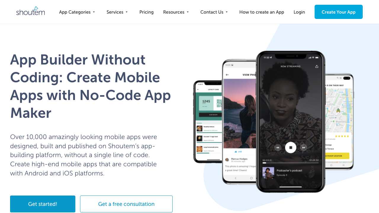 Screenshot of Shoutem