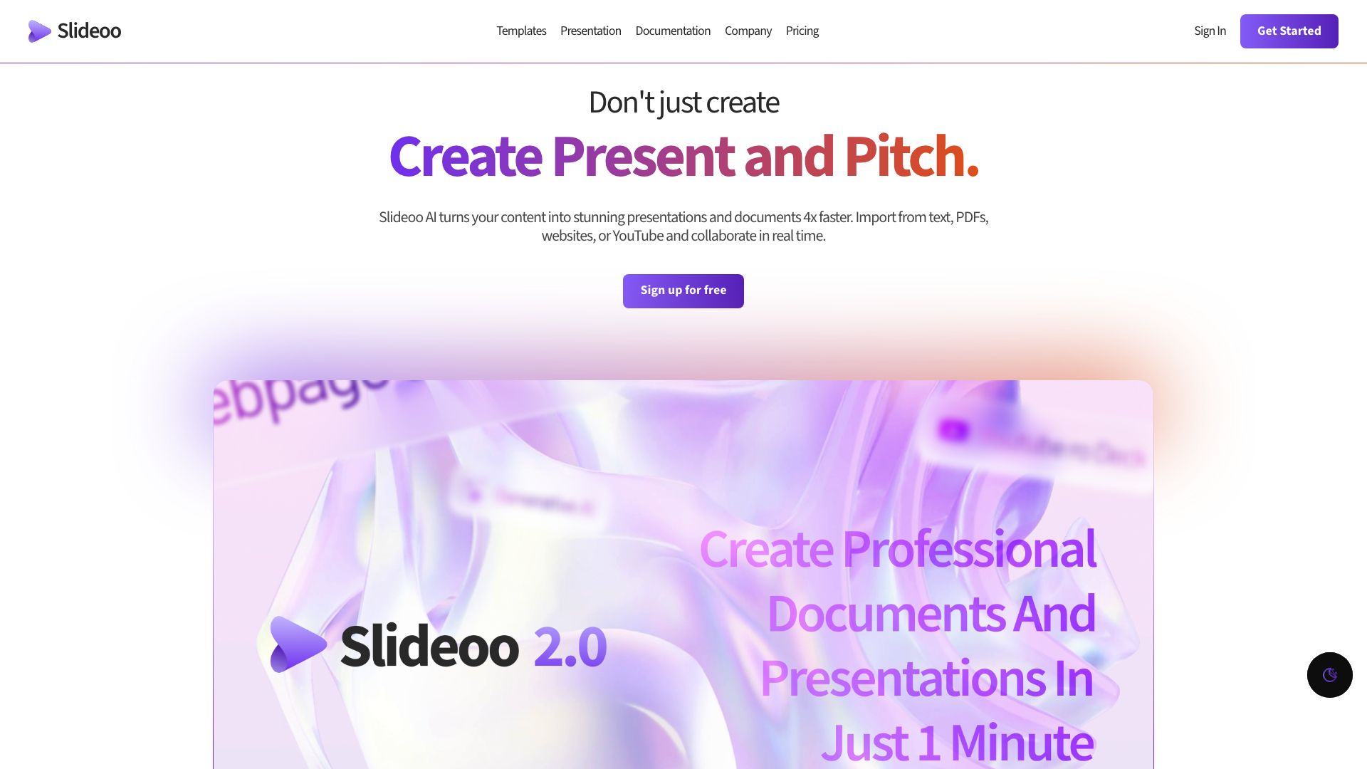 Screenshot of Slideoo.ai: AI-Powered Presentation Design