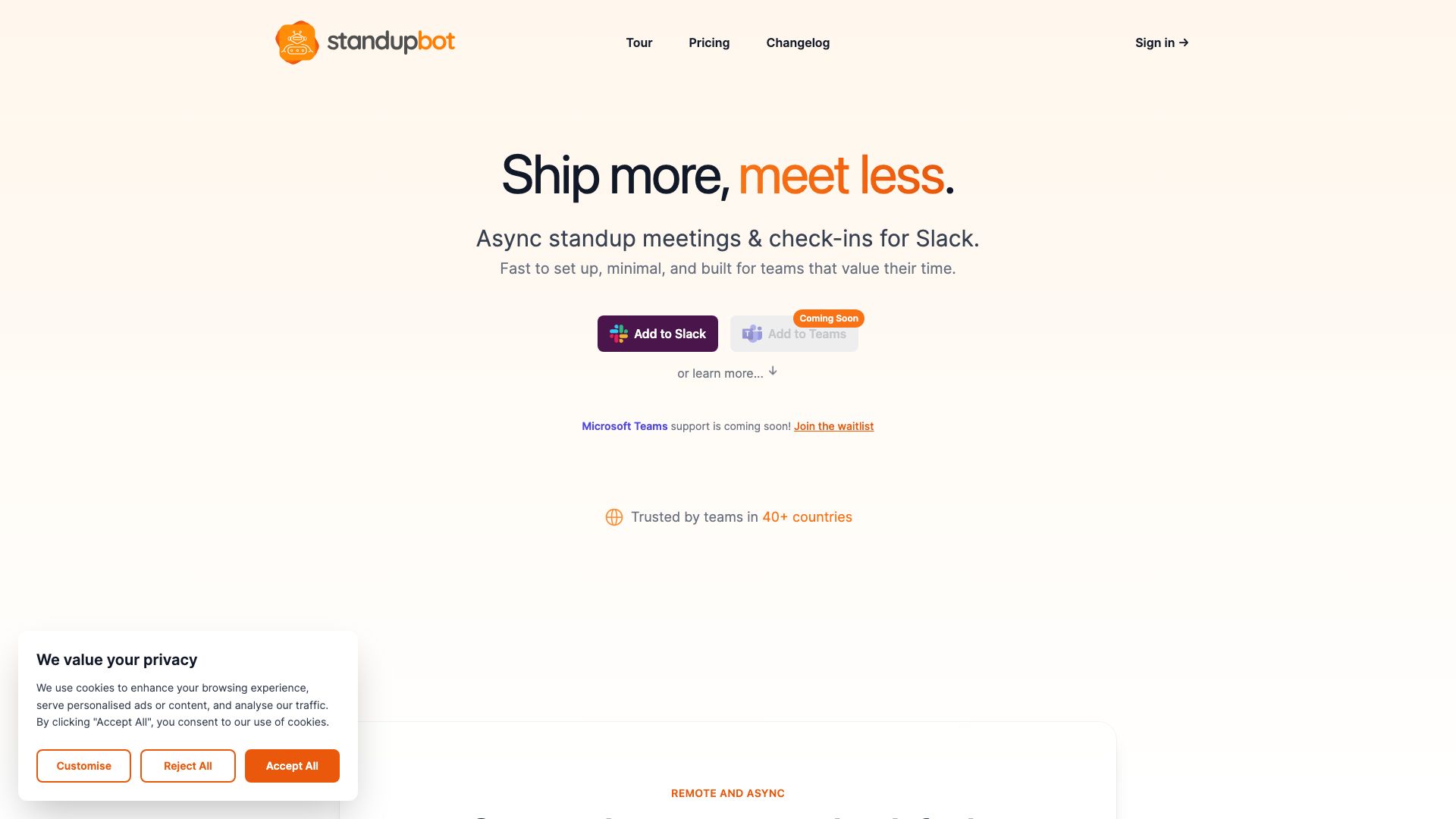 Screenshot of Standup Bot: Automate Your Team's Daily Standups