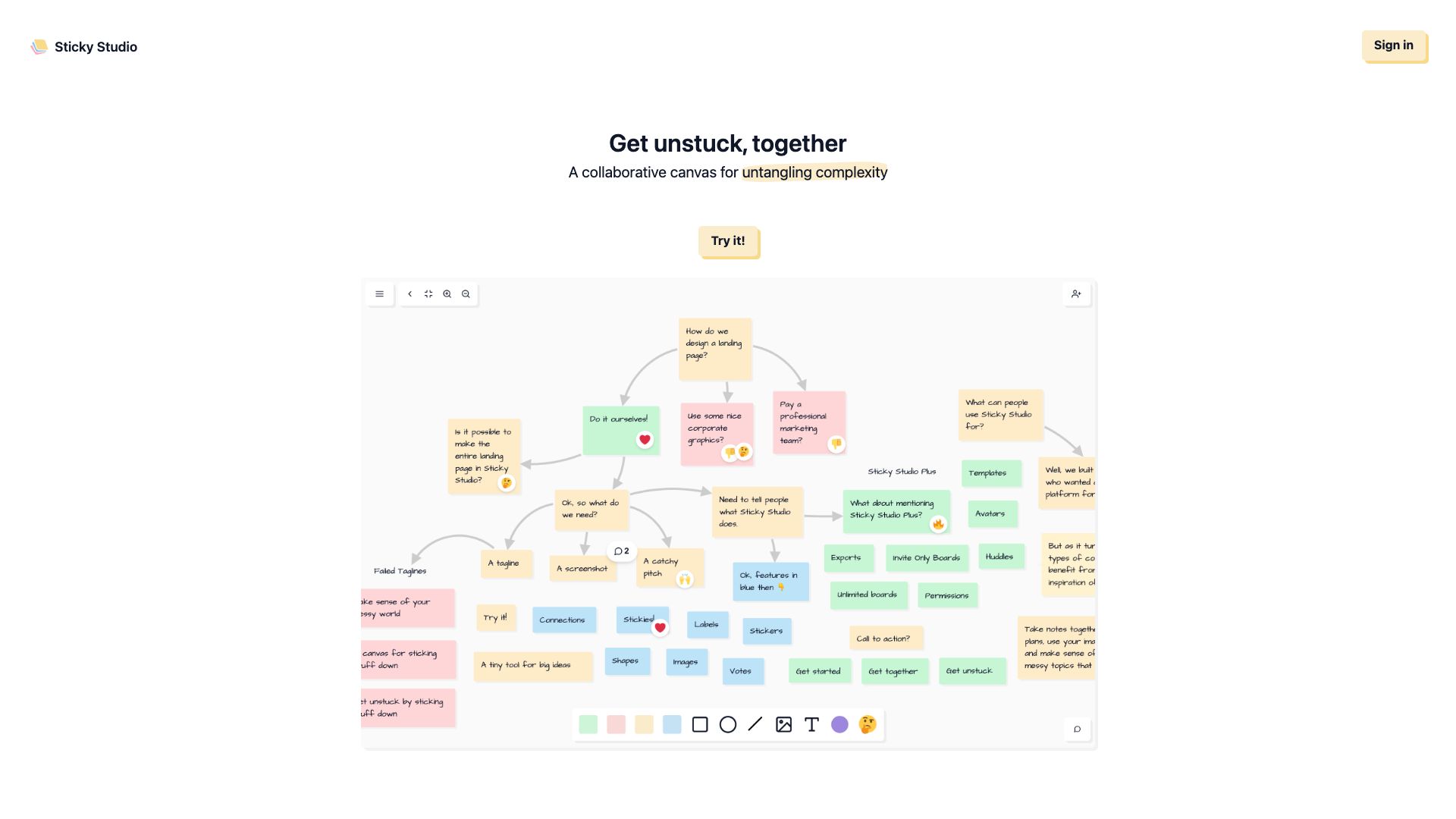 Screenshot of Sticky Studio: Your AI-Powered Design Partner
