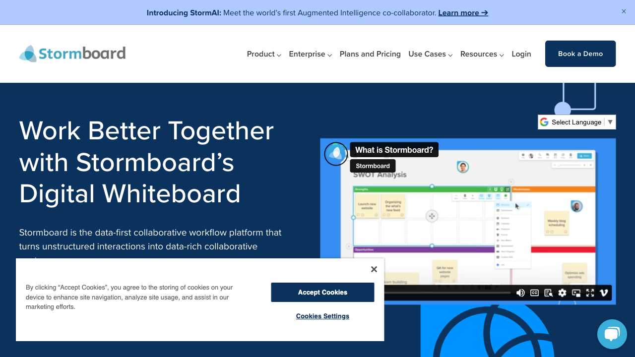 Screenshot of StormBoard
