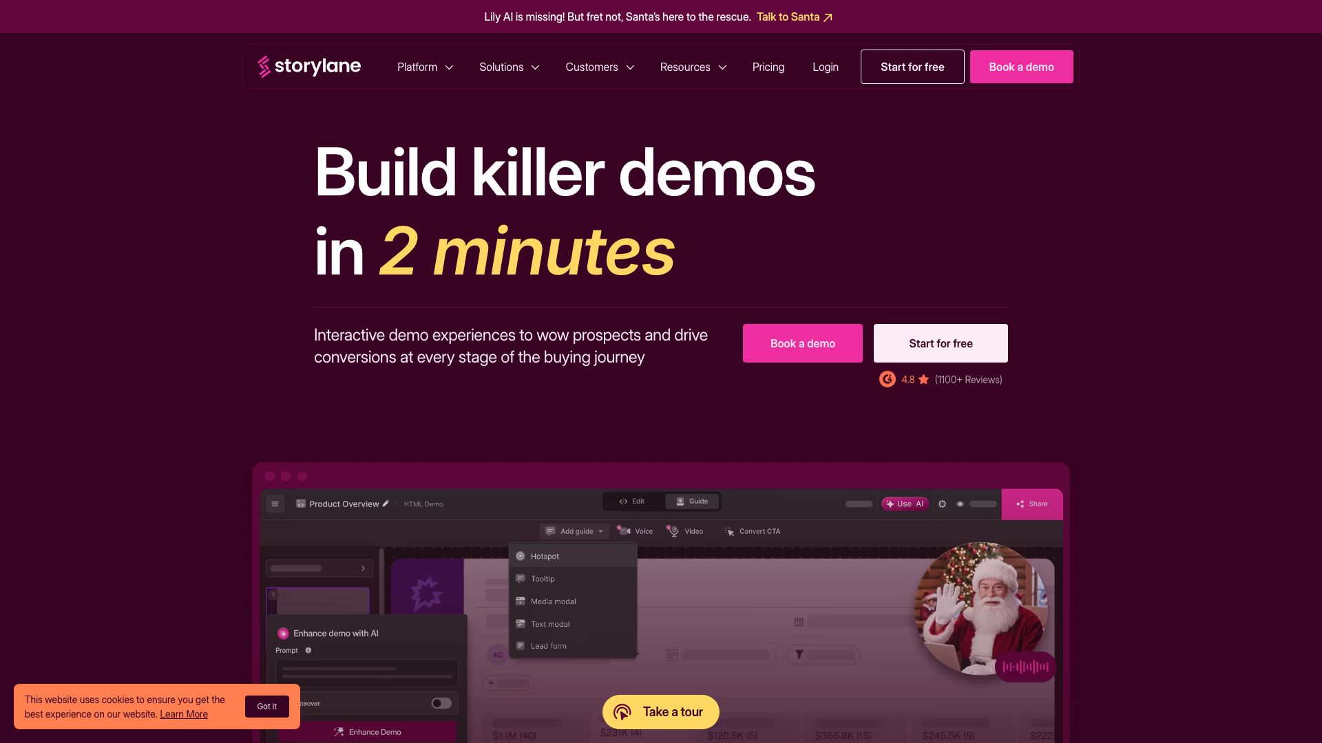 Screenshot of Storylane: Interactive Product Demos Made Easy