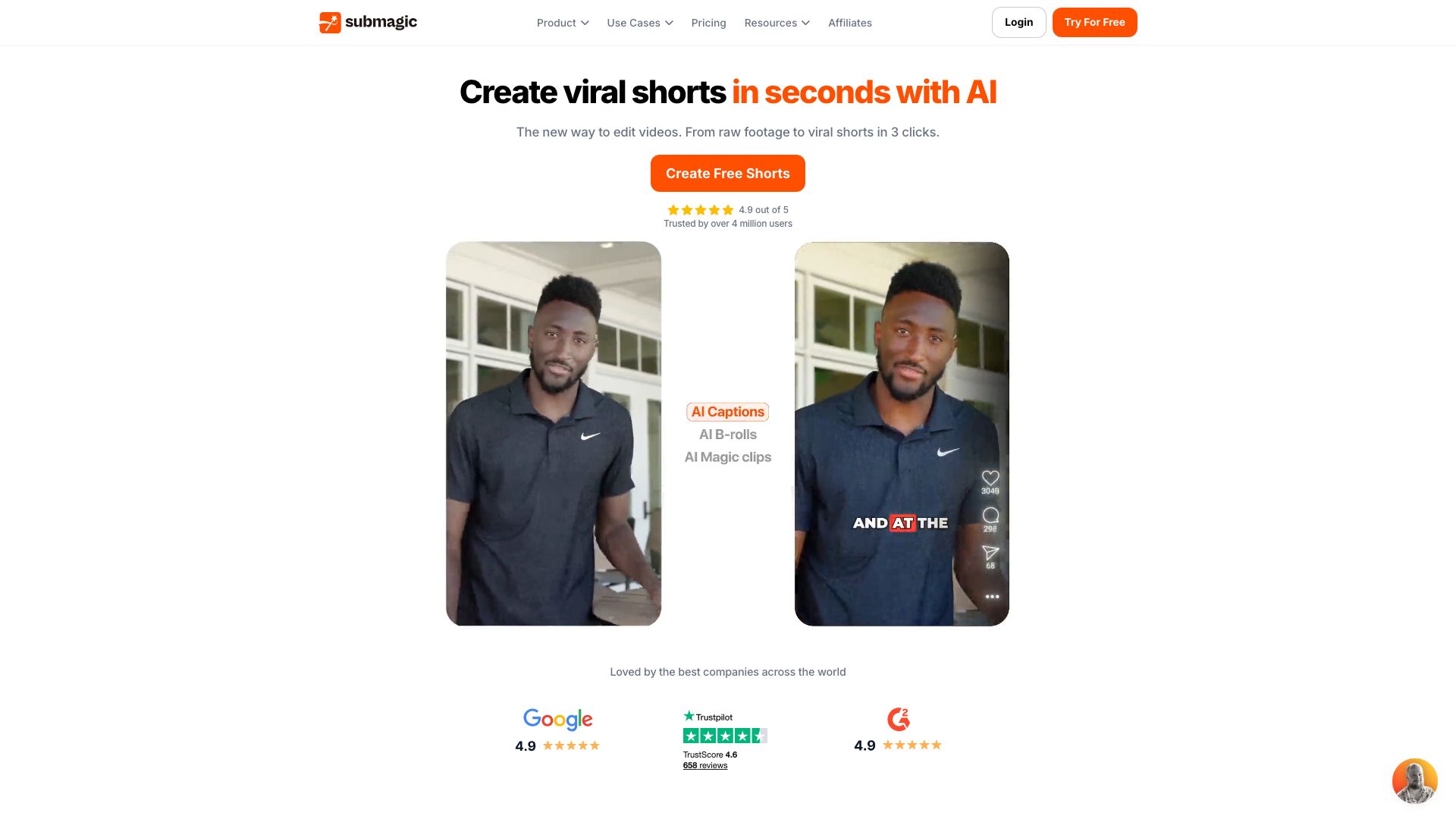 Screenshot of SubMagic: AI-Powered Subtitle Generation