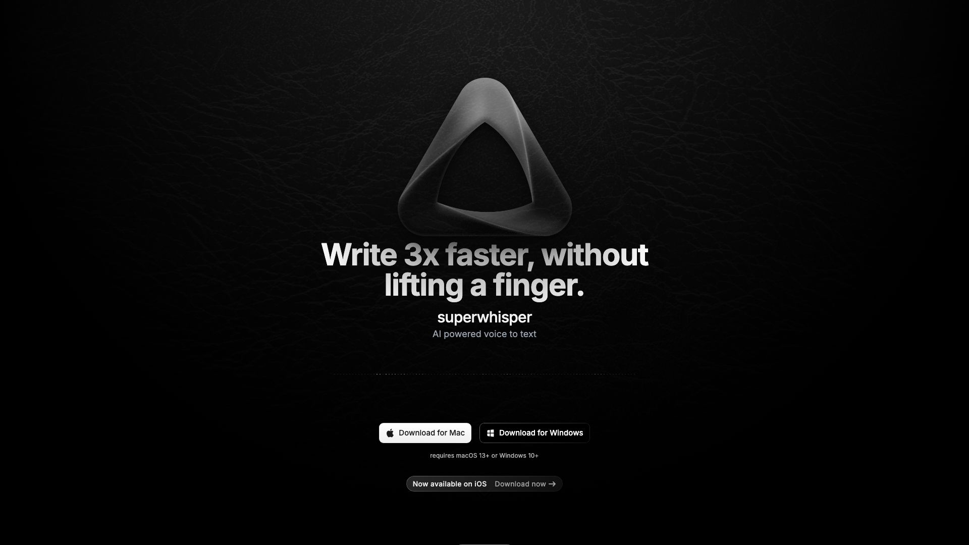 Screenshot of Superwhisper: AI-Powered Audio Transcription