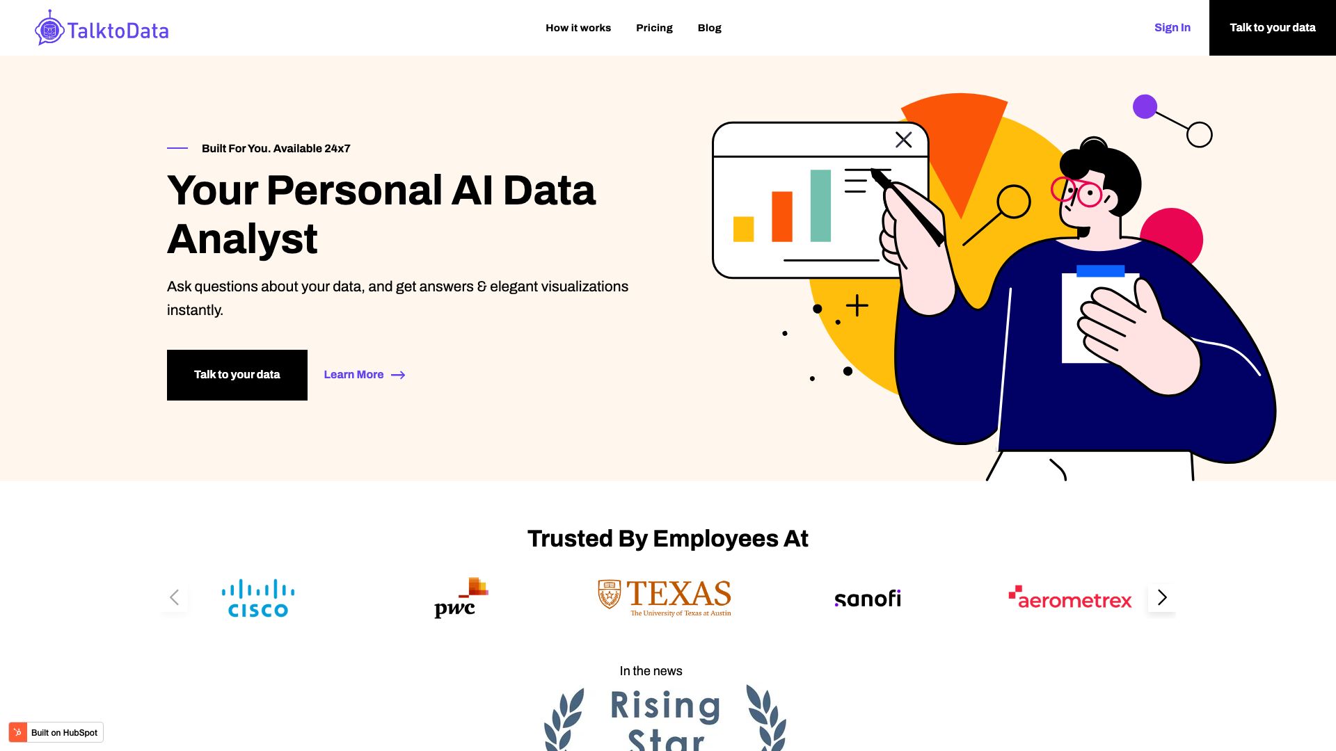 Screenshot of TalkToData.ai: Your AI Data Assistant