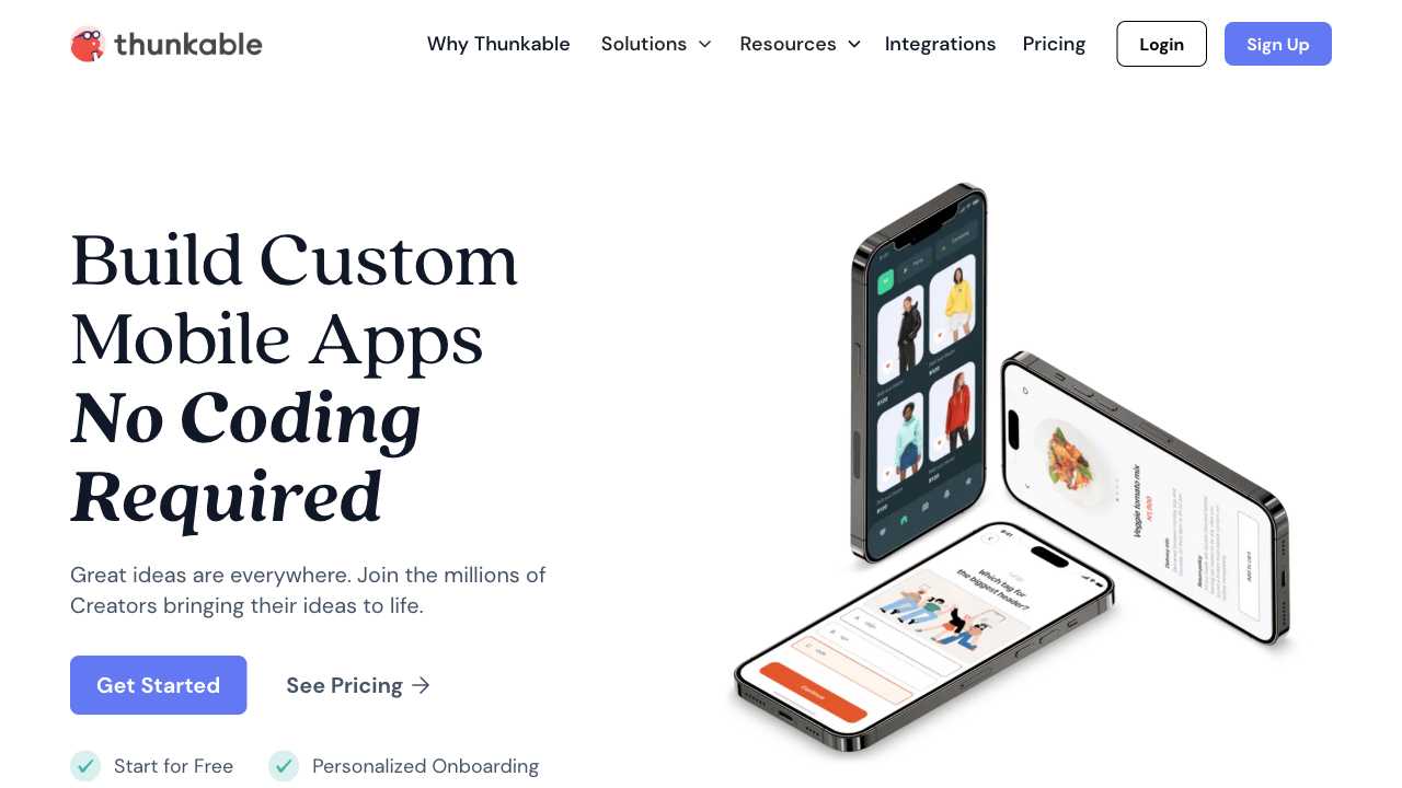Screenshot of Thunkable