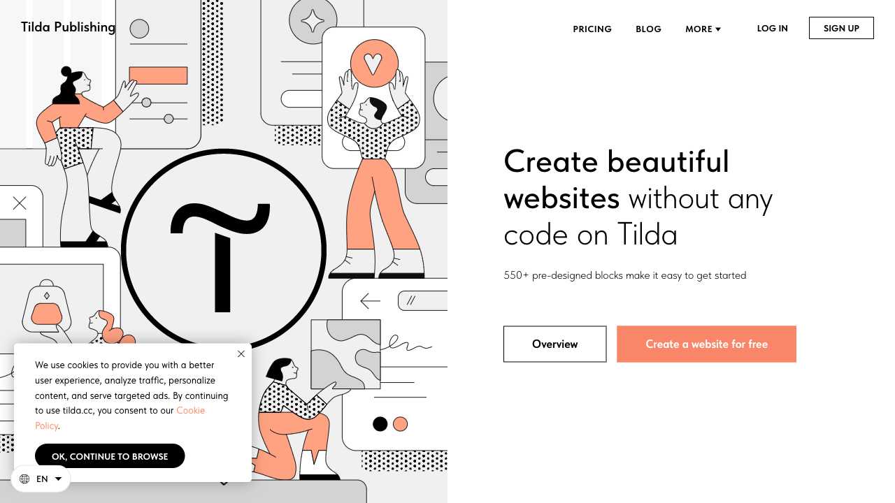 Screenshot of Tilda Publishing