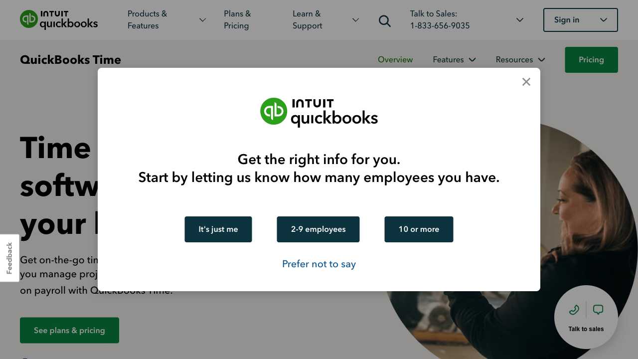 Screenshot of TSheets by QuickBooks